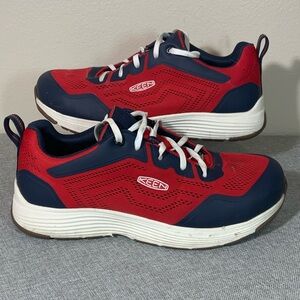 KEEN Utility Sparta II Safety Work Shoes Red Navy Mens 12D